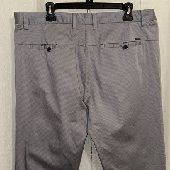 CK 38 x 32 Silver Gray Pin Stripe Cotton Chinos - Picture 4 of 13